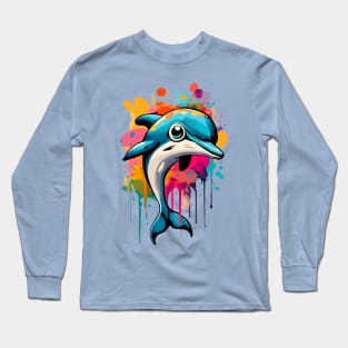 Dolphin Colourful - Cute Dolphin Baby Long Sleeve T-Shirt